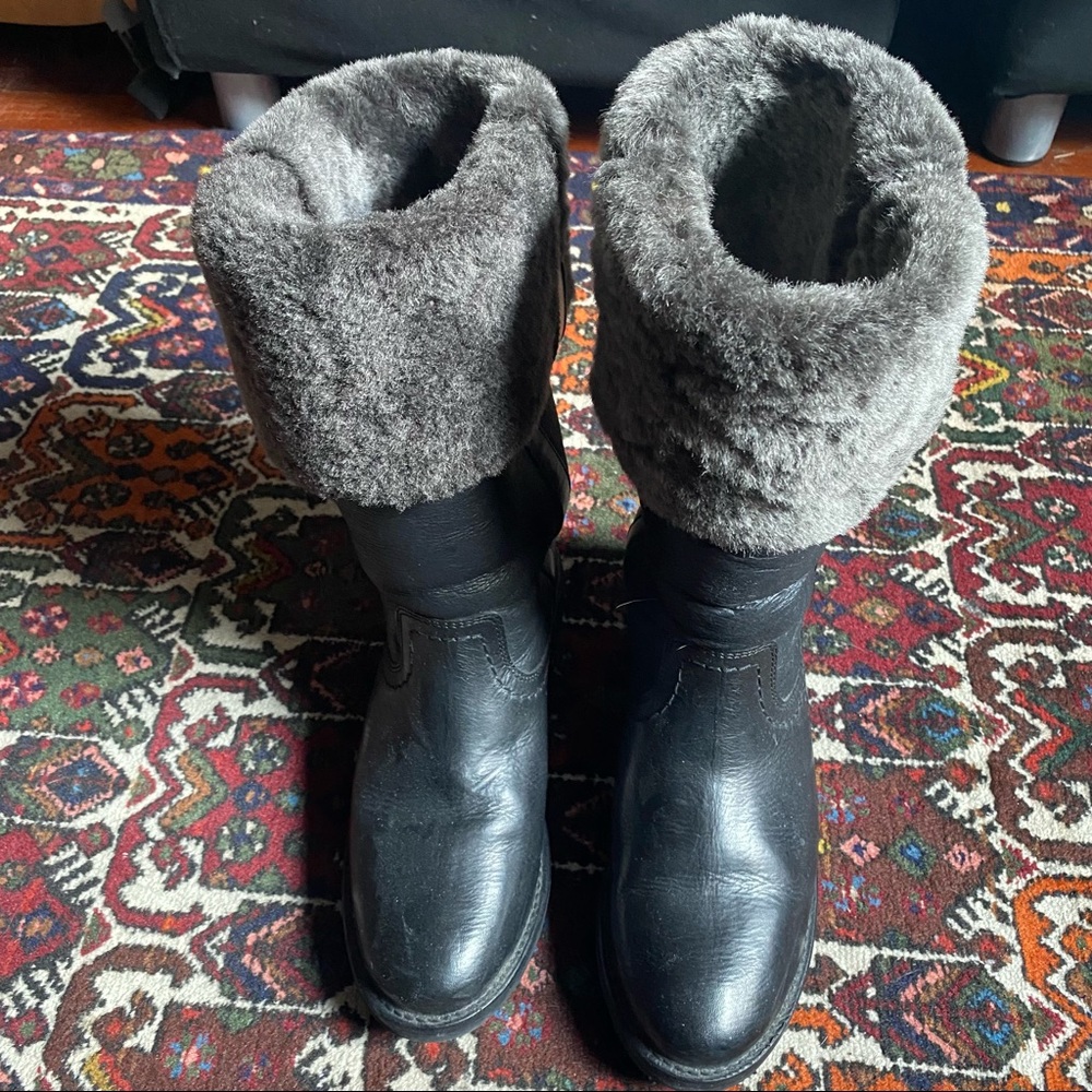 Frye Black Leather Lined Winter Boots Sz:8